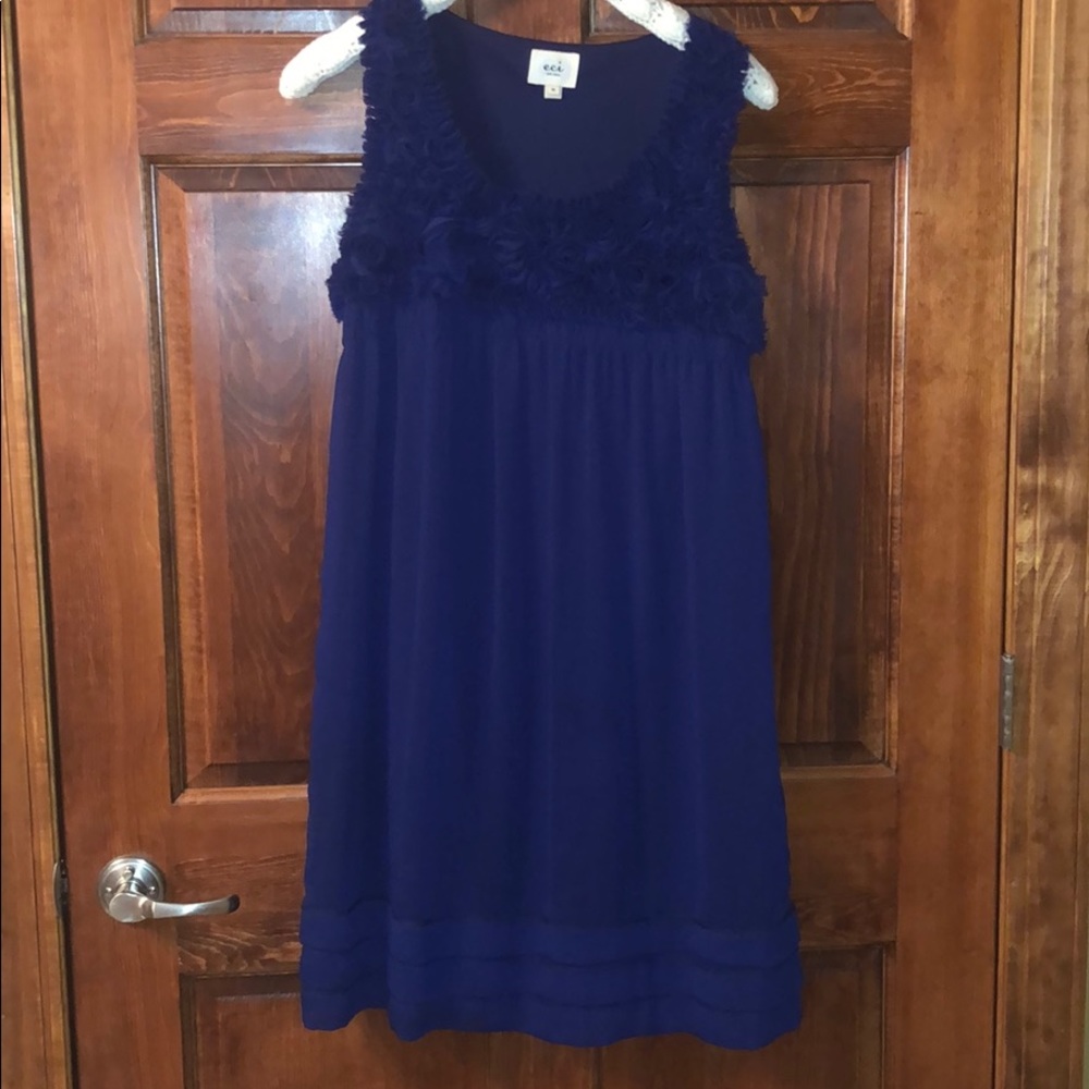 Flower top navy dress
